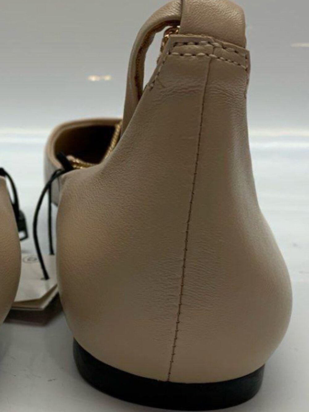 Zara Beige Pointed Toe Chain Flats - Picture 5 of 7